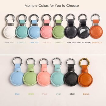 Leather AirTag Holder with Keychain